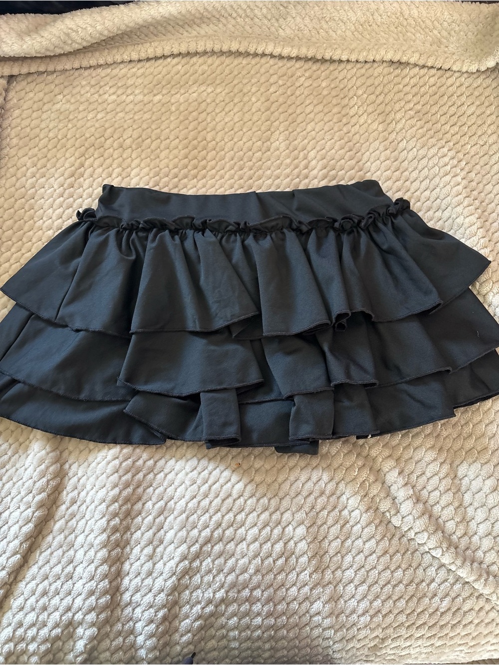 SHEIN Black Tiered Ruffle Mini Skirt